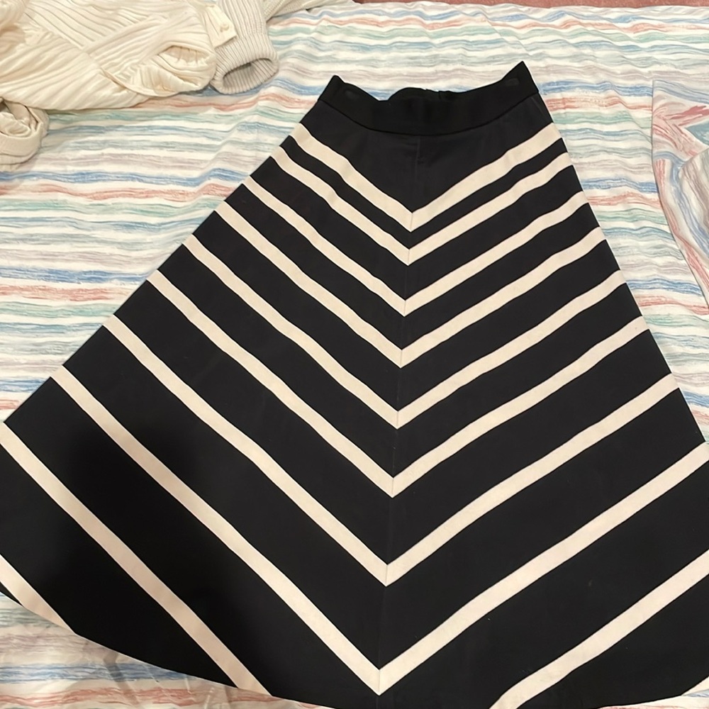 Striped Circle Midi Skirt
